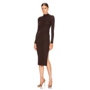Enza Costa Ribbed Mock Neck Knit Dress